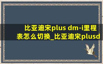 比亚迪宋plus dm-i里程表怎么切换_比亚迪宋plusdmi怎么调出总里程